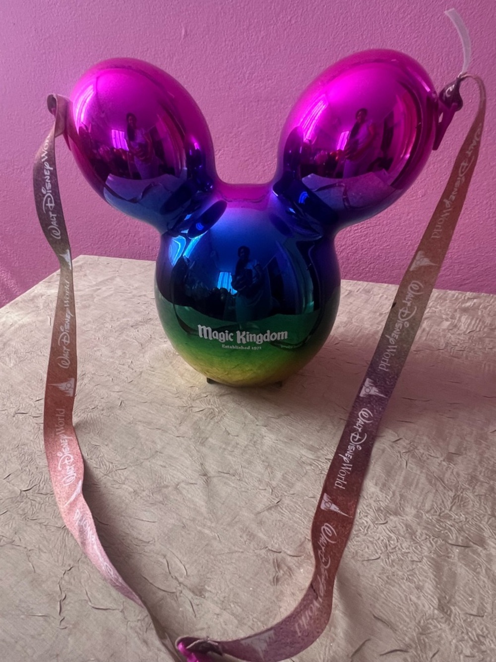 Disney Parks Iridescent Mickey Mouse Popcorn Bucket Magic Kingdom Rainbow